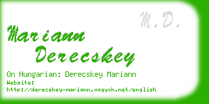 mariann derecskey business card